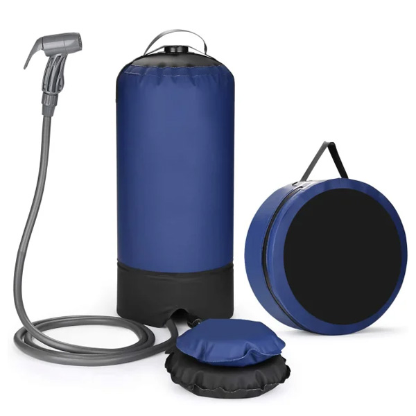 Douche d'appoint 12 L pompe à pied, idéale pour sports nautiques et camping