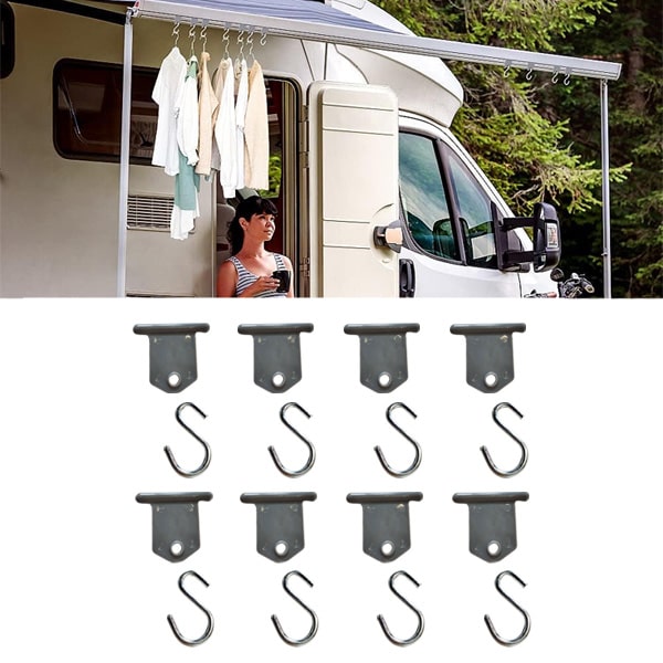Jeu de 8 CROCHETS pour store extérieur - Accessoires camping pas cher