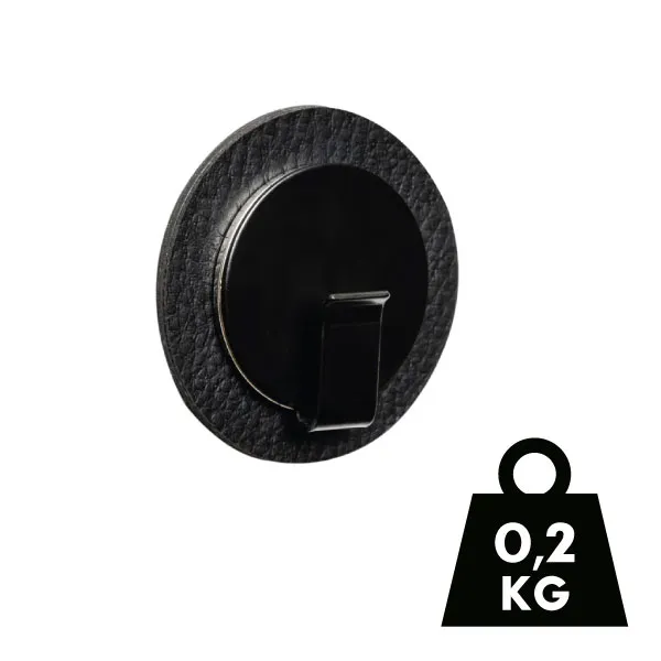 Crochet magnétique 6,5 cm noir