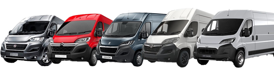 Fiat Ducato, Citröen Jumper, Peugeot Boxer, Opel Movano et Toyato Proace