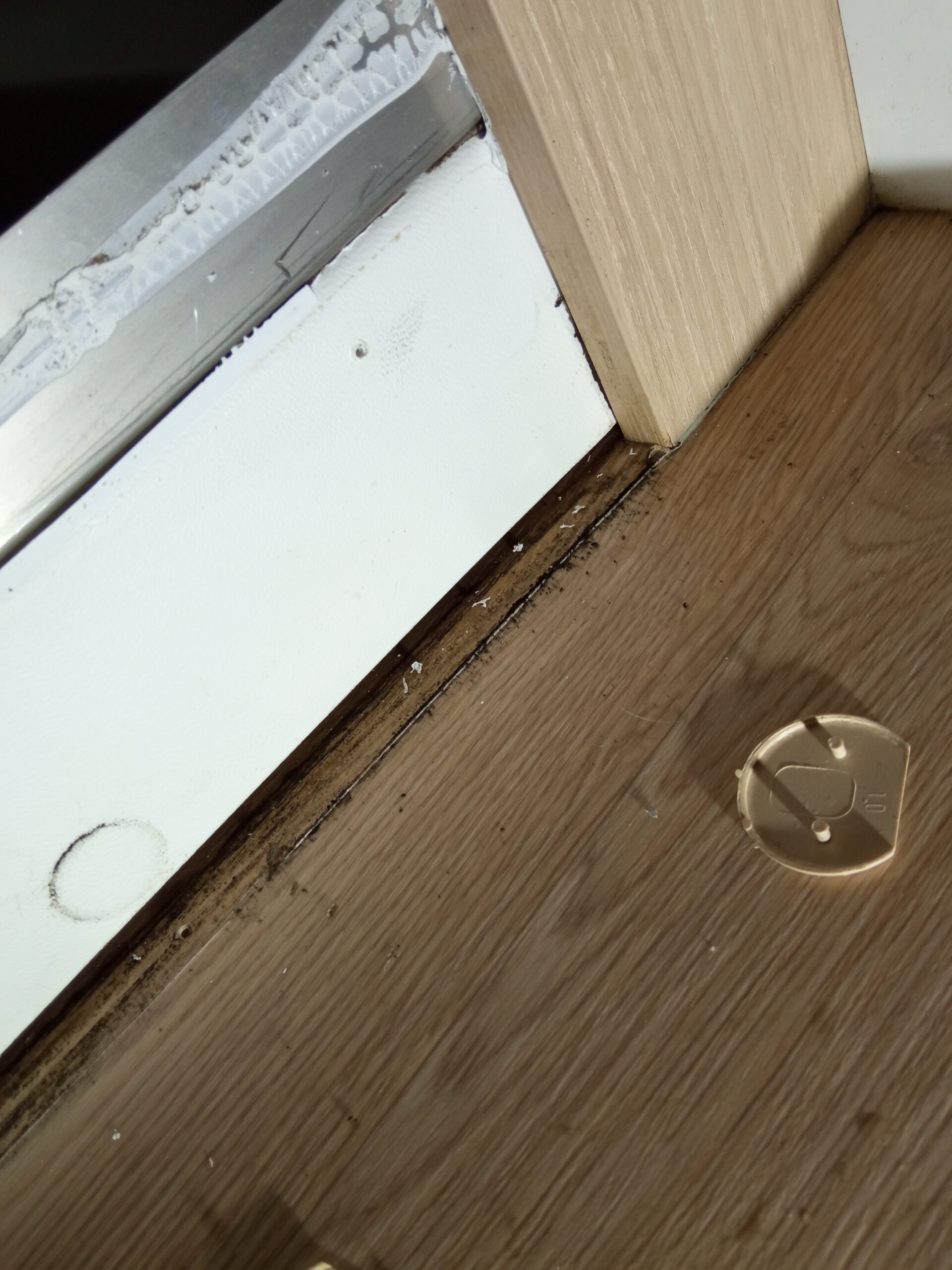 trace d’humidité et moisissure au bas d’une paroi de camping-car