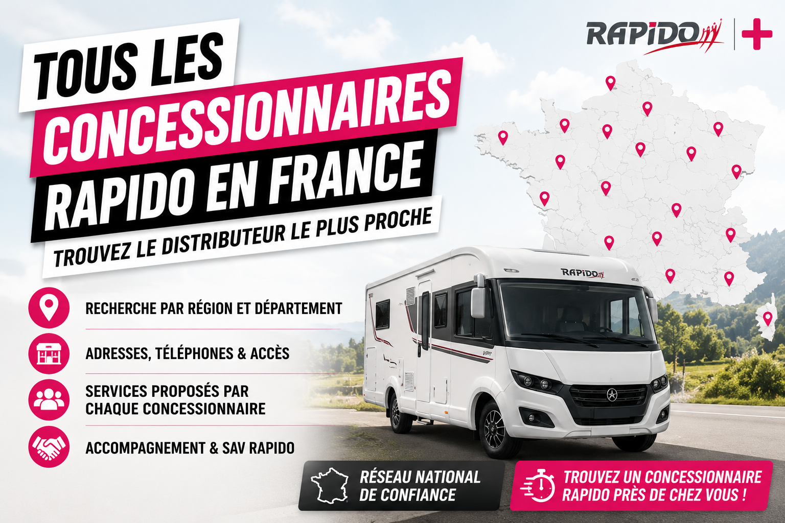 Concessionnaires Rapido en France : trouvez une concession près de chez vous