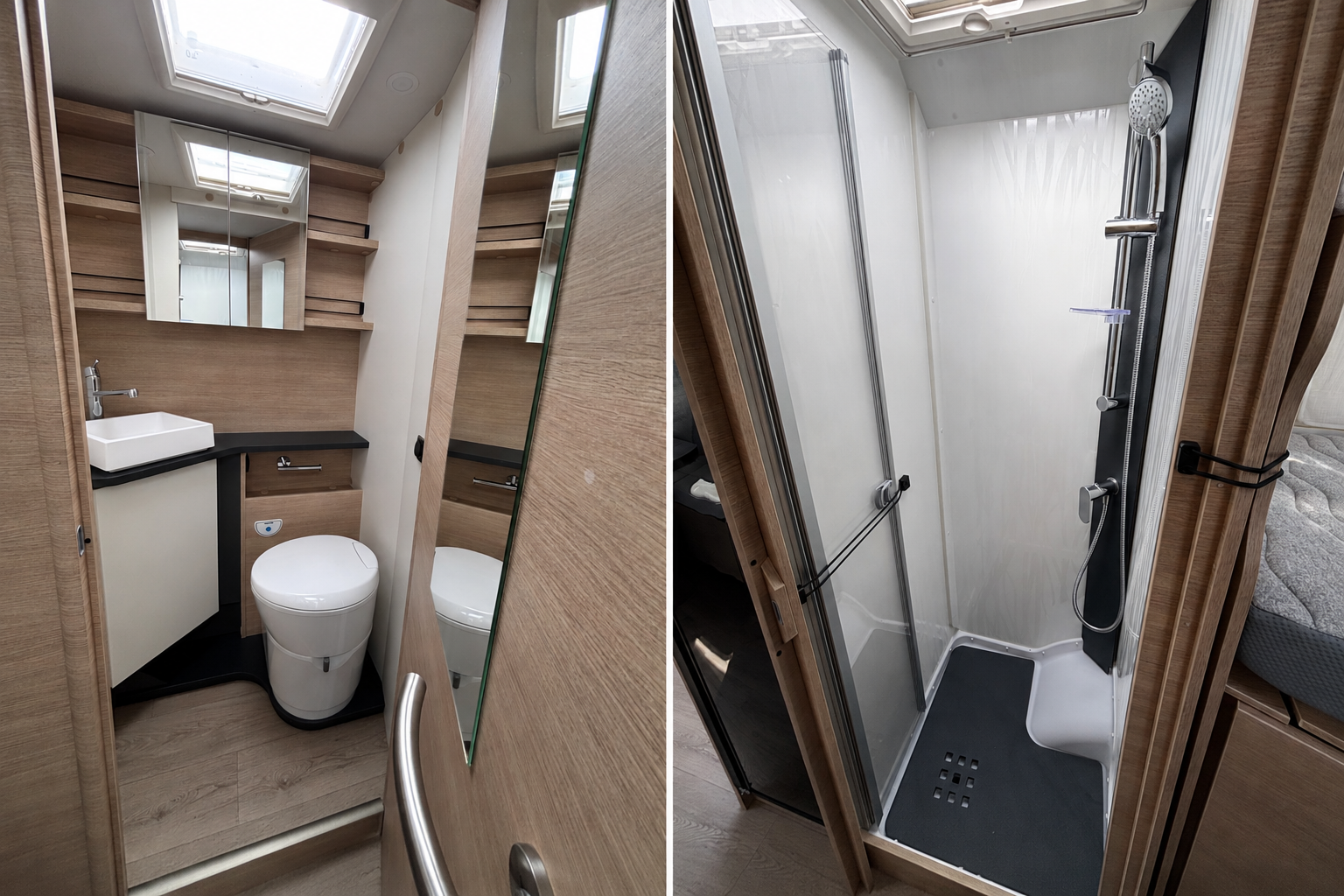 Salle d’eau indépendante dans un camping-car